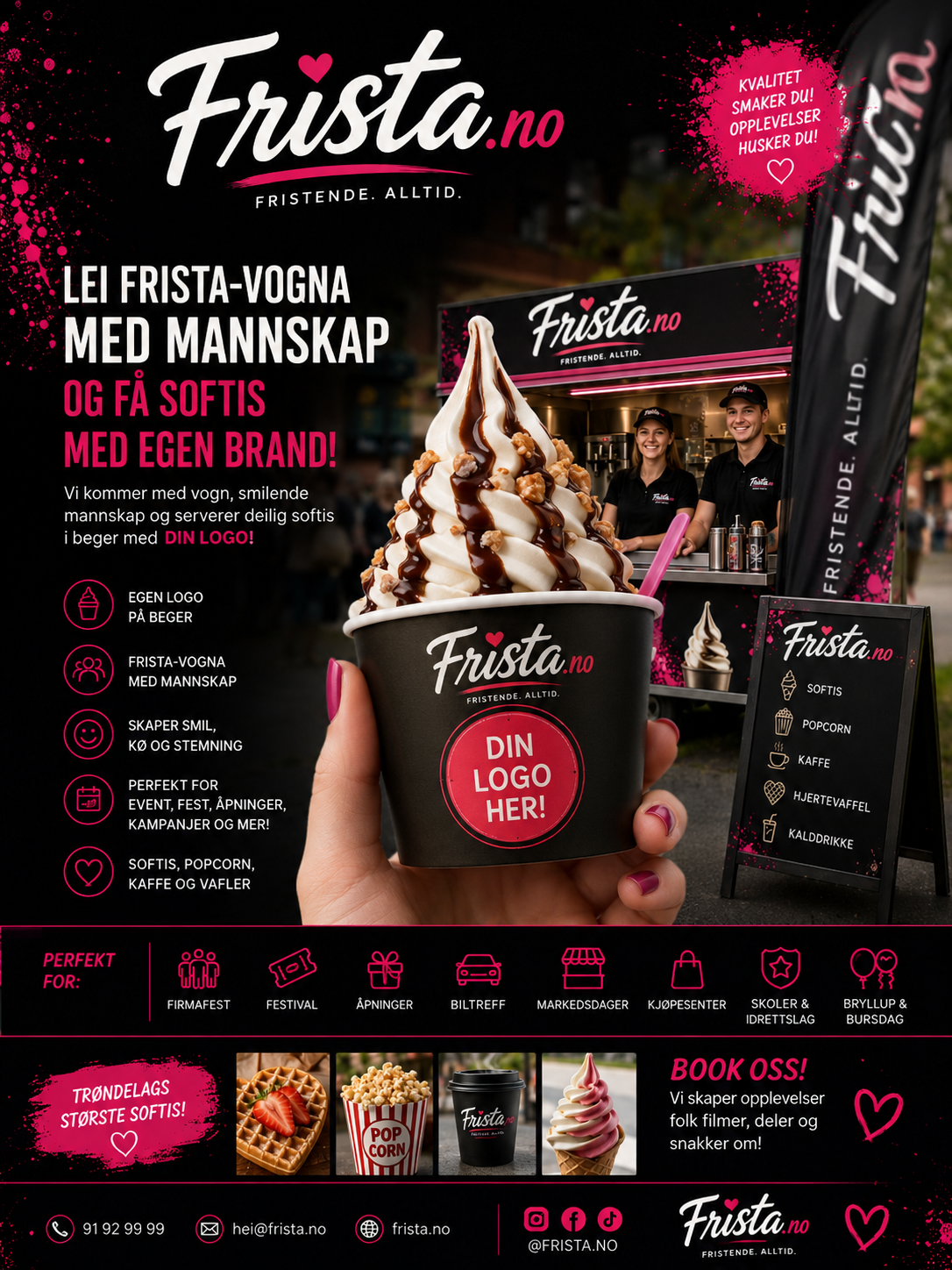 Lei Frista-vogna med mannskap — softis med din logo på beger